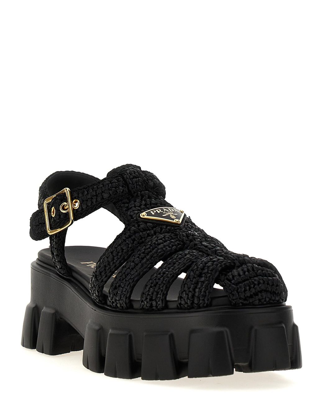 Prada Black 'Monolith' Sandals