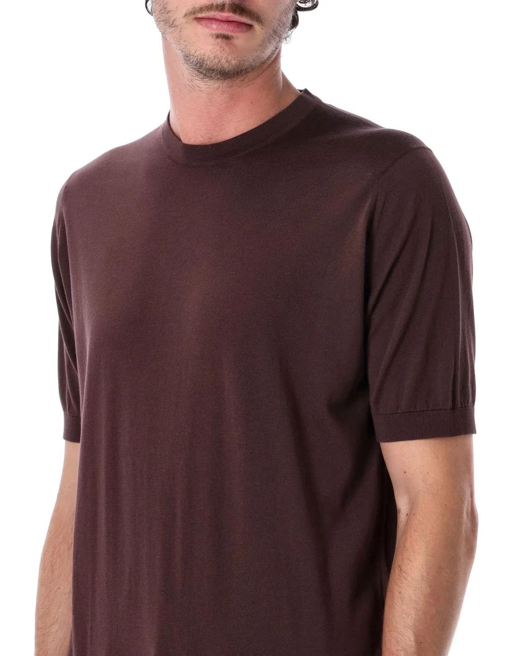 John Smedley Red Kempton Cotton T-Shirt for men