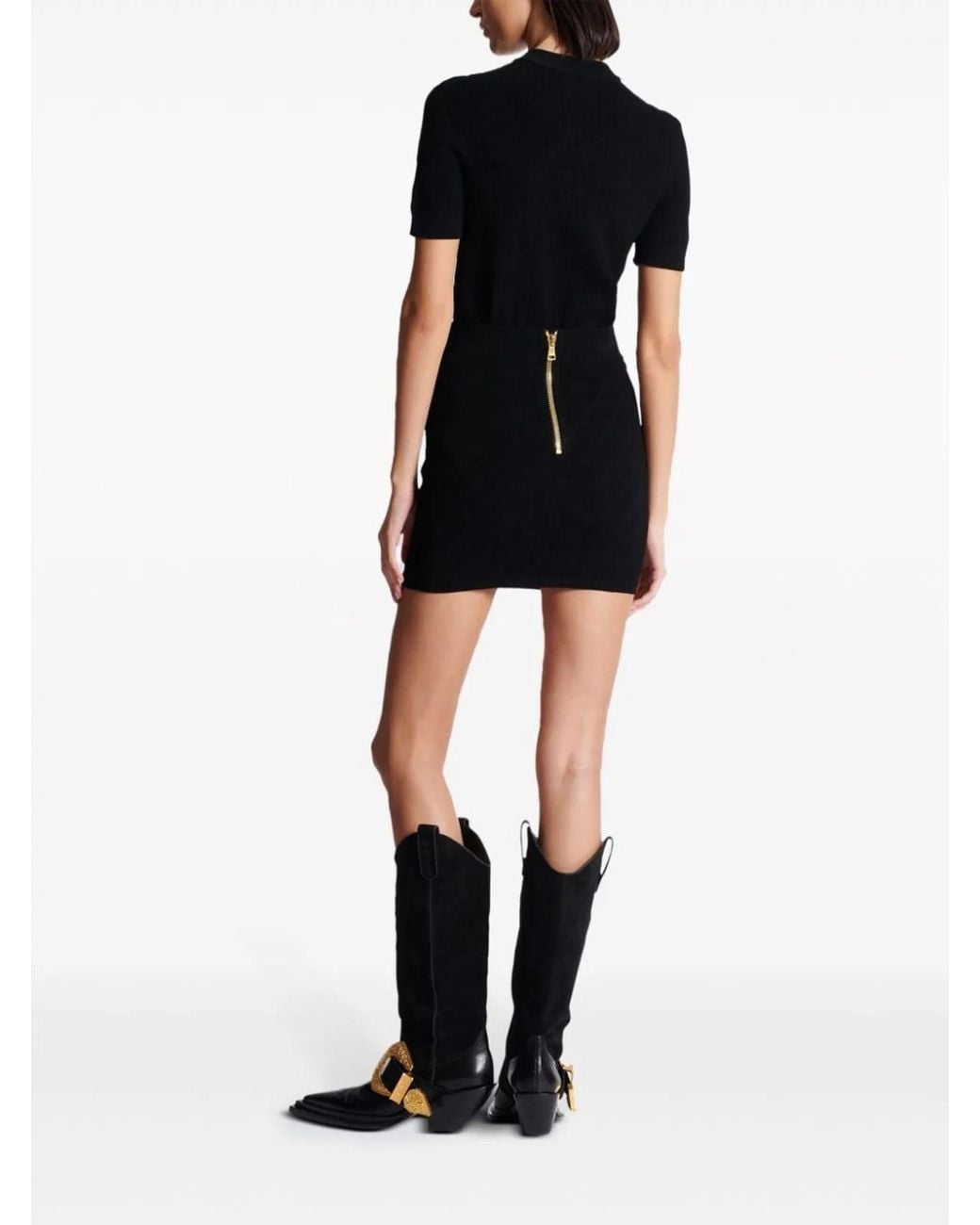 Balmain Blue Knit Skirt