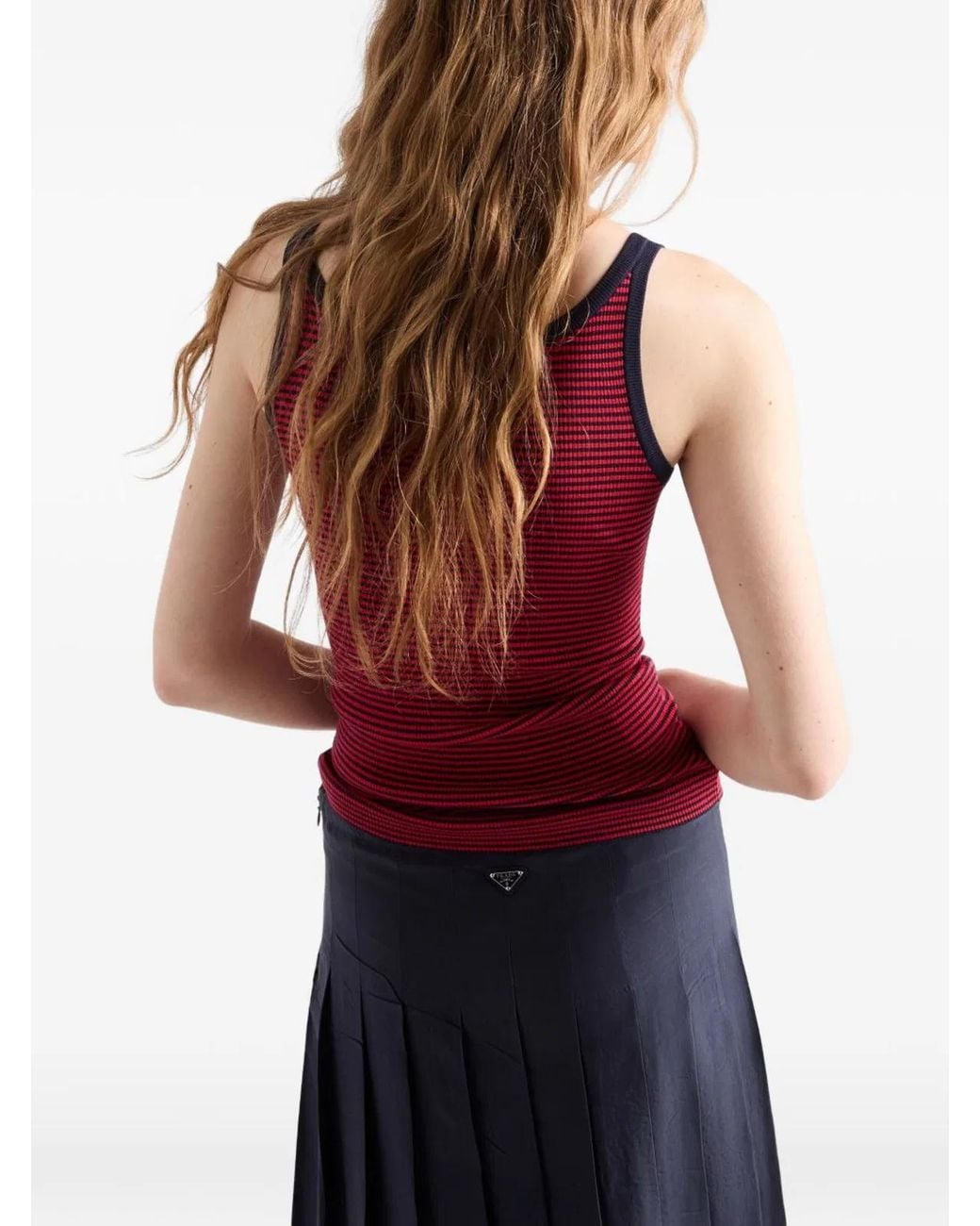 Prada Red Recycled Silk Top