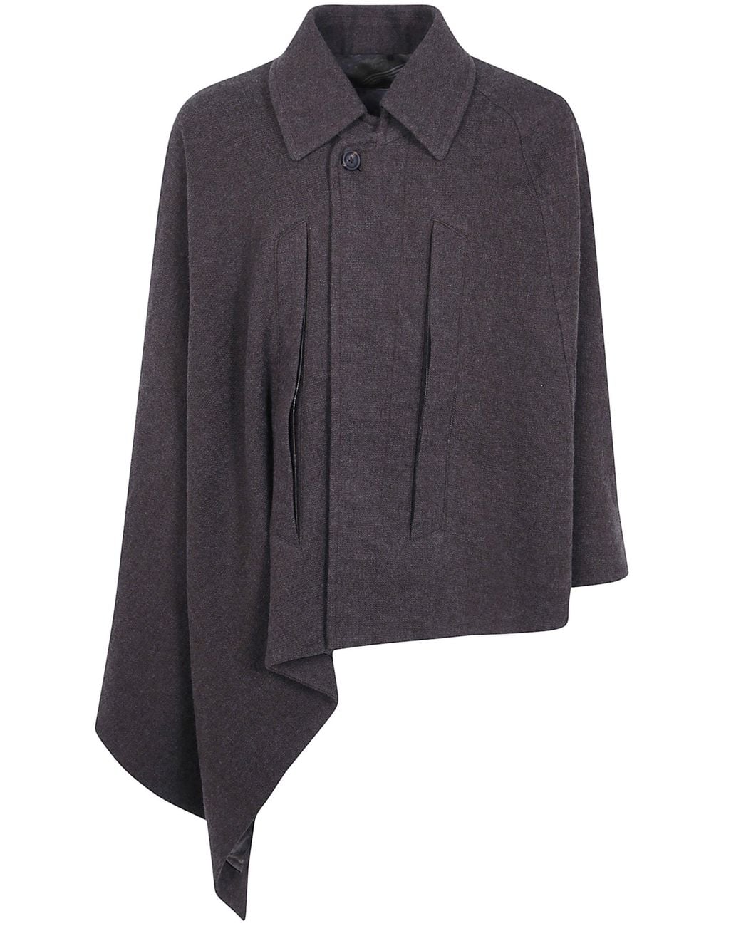 Ziggy Chen Blue Speard Collar Poncho for men