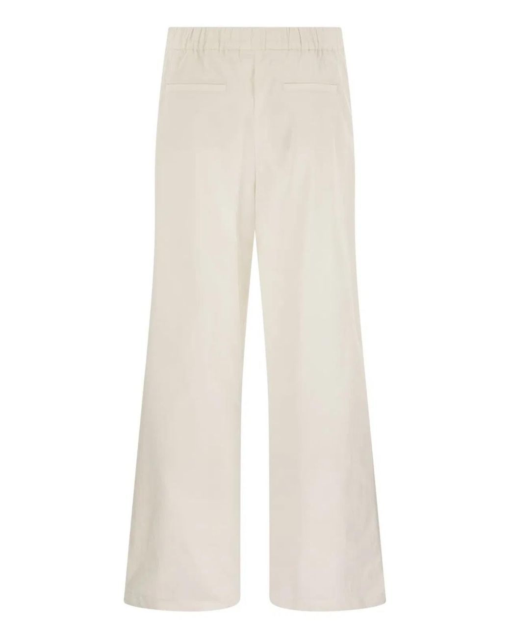 Herno White Resort Cotton Trousers With Drawstring