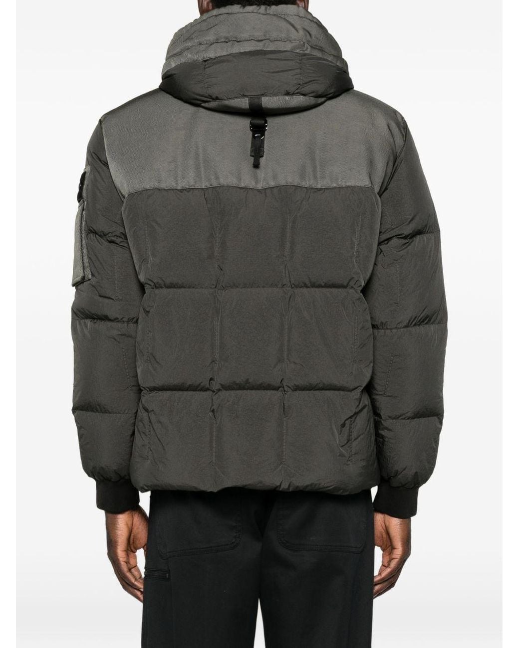 Stone Island Black Nylon Down Jacket for men