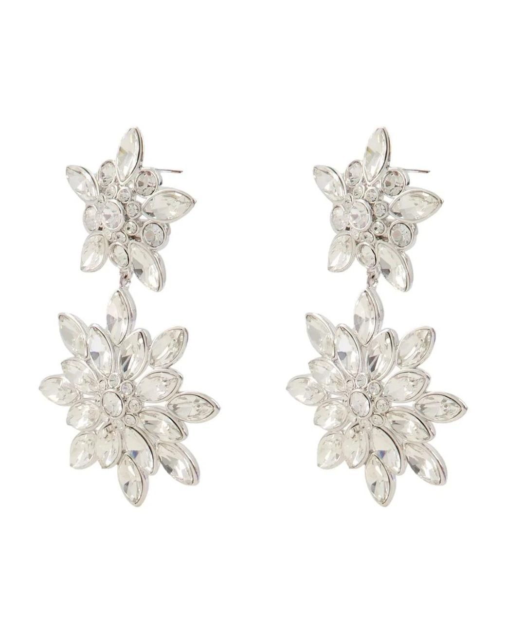 Self-Portrait White Tiered Earrings