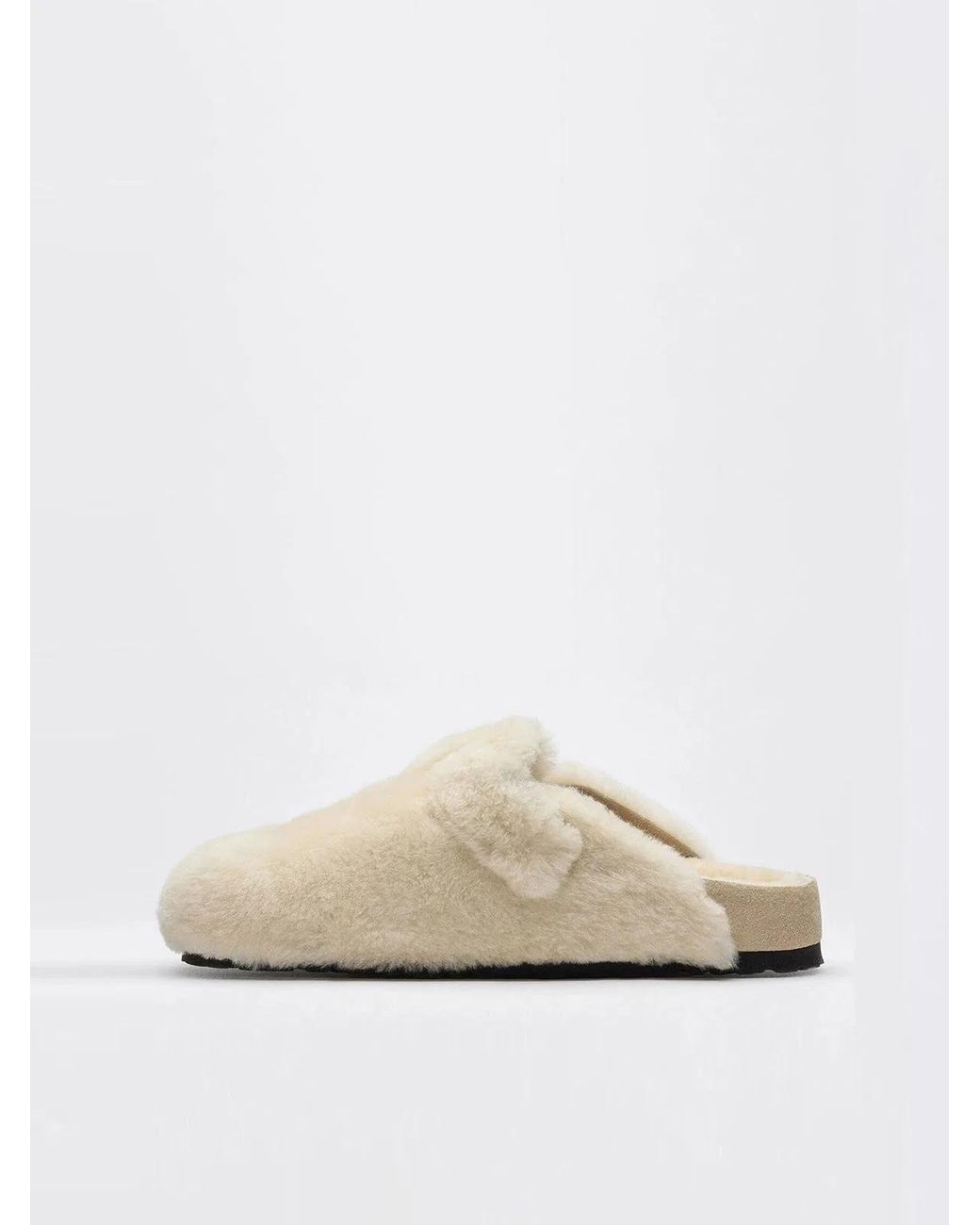 Birkenstock White Boston Sk1 Shearling Sandal