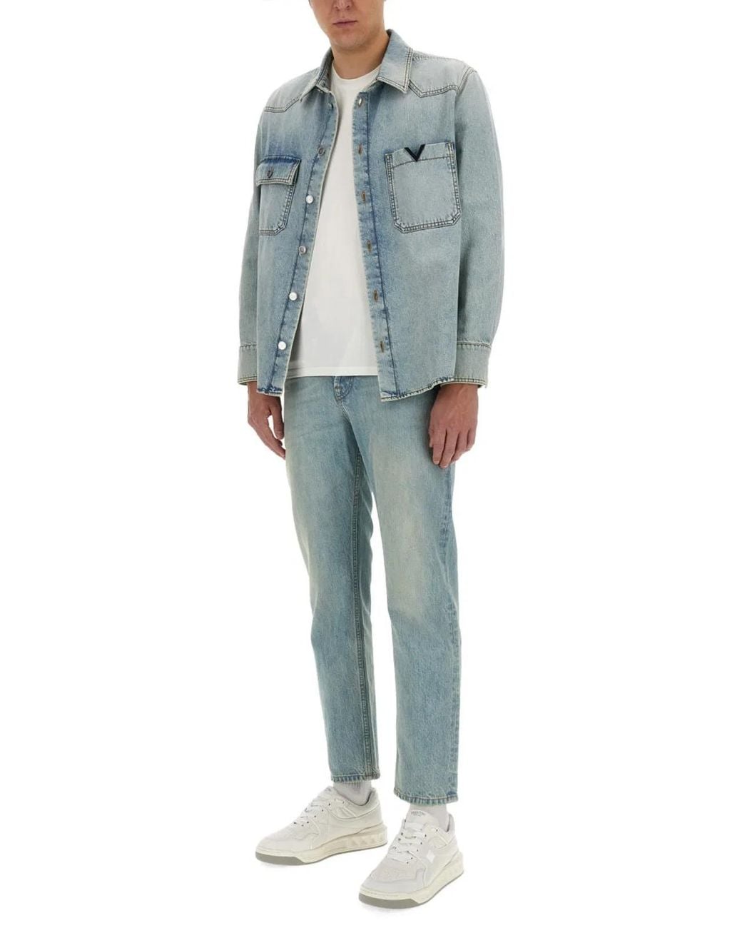 Valentino Blue Denim Shirt for men