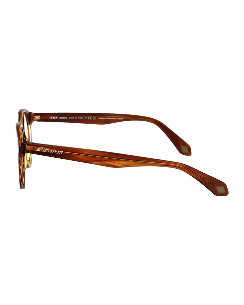 Giorgio Armani Brown Striped Acetate Sunglasses