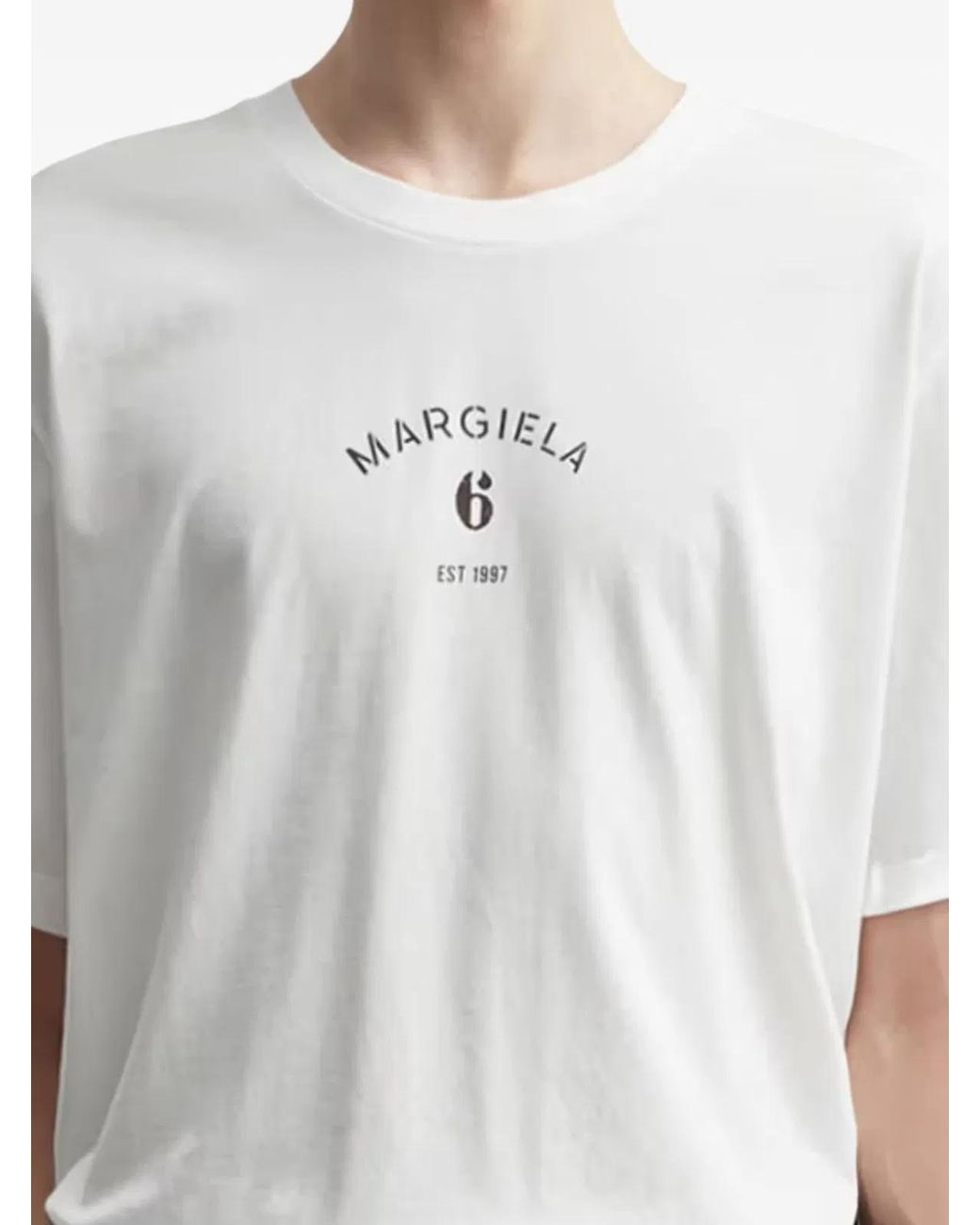 MM6 by Maison Margiela White Tshirt With Logo Print for men