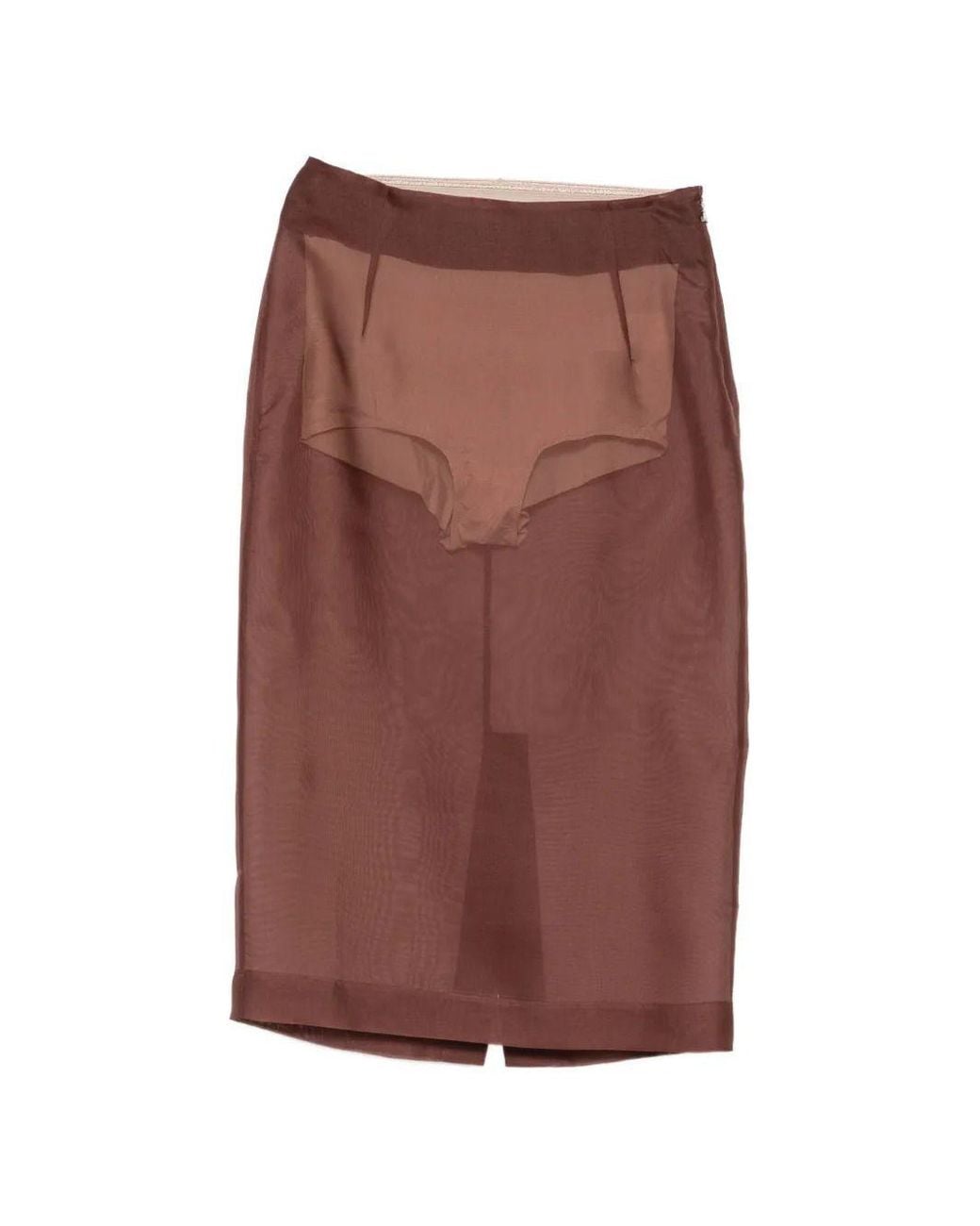 Patrizia Pepe Brown Organza Midi Skirt
