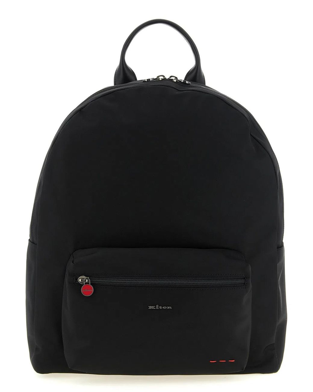 Kiton Black Logo Backpack for men