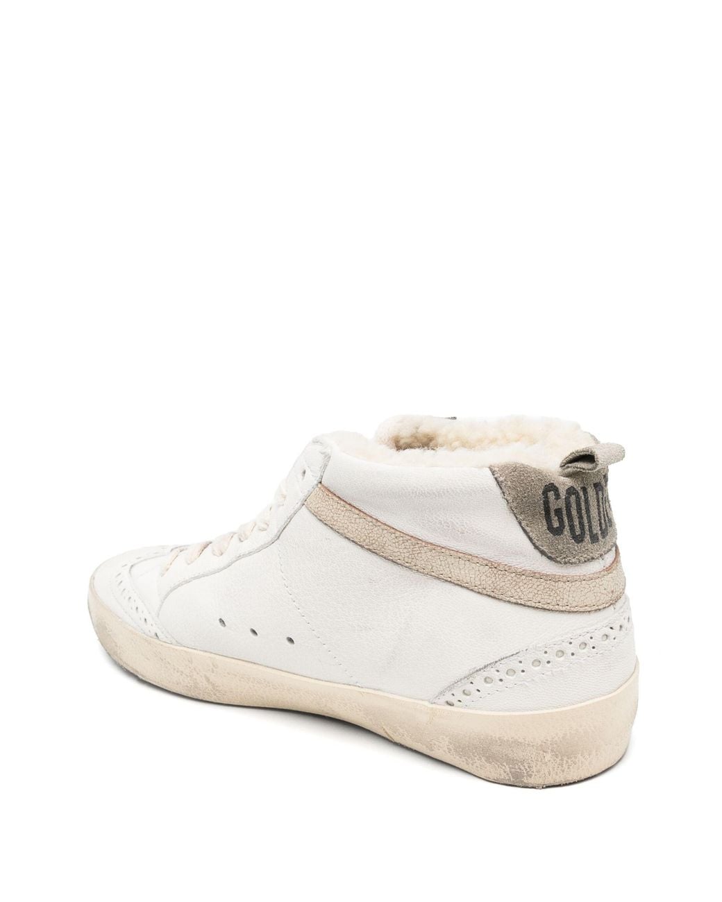 Golden Goose Deluxe Brand White Mid Star Nappa Upper Shiny Leather