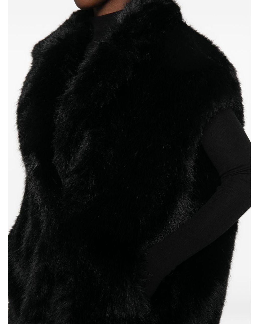 Stand Studio Black Kinley Faux Fur Vest