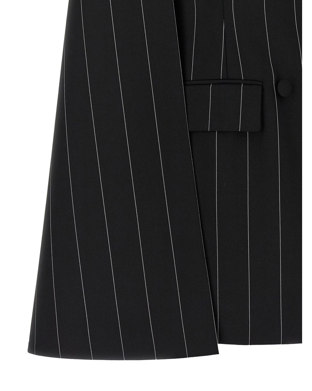 Federica Bonifaci Black Pinstripe 'Tuxedo' Cape