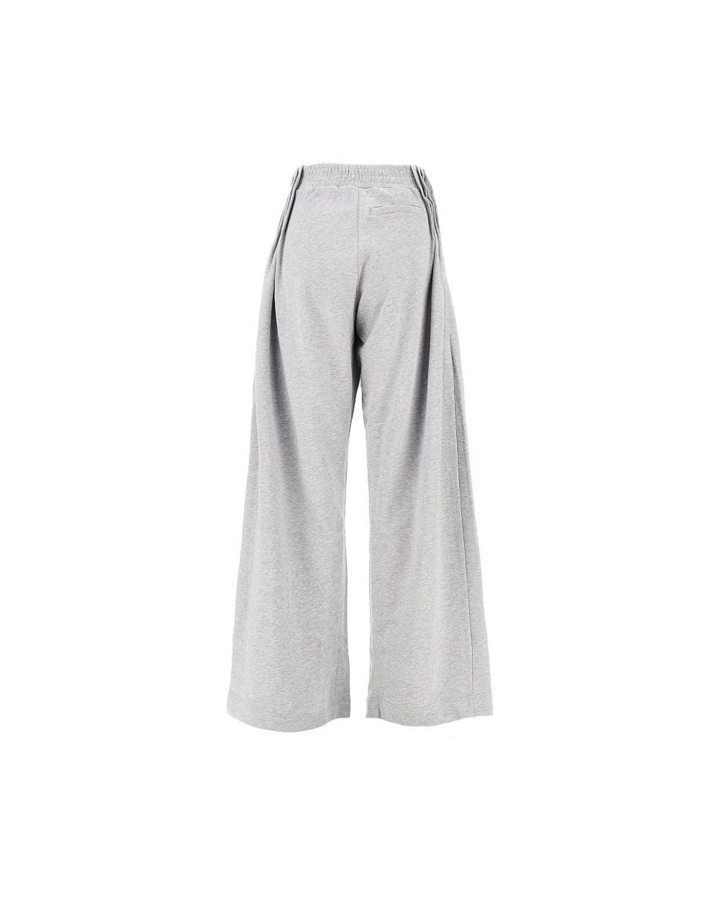Dries Van Noten Gray Wide-Leg Pleated Sweatpants