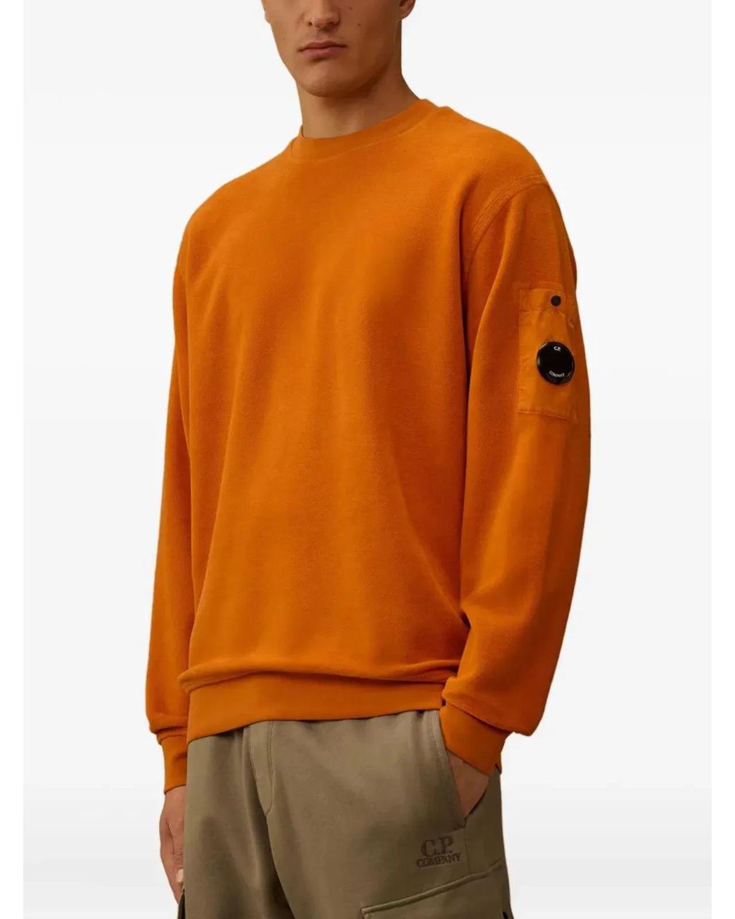C P Company Orange C.P.Company Sweatshirt With Lens Pocket for men
