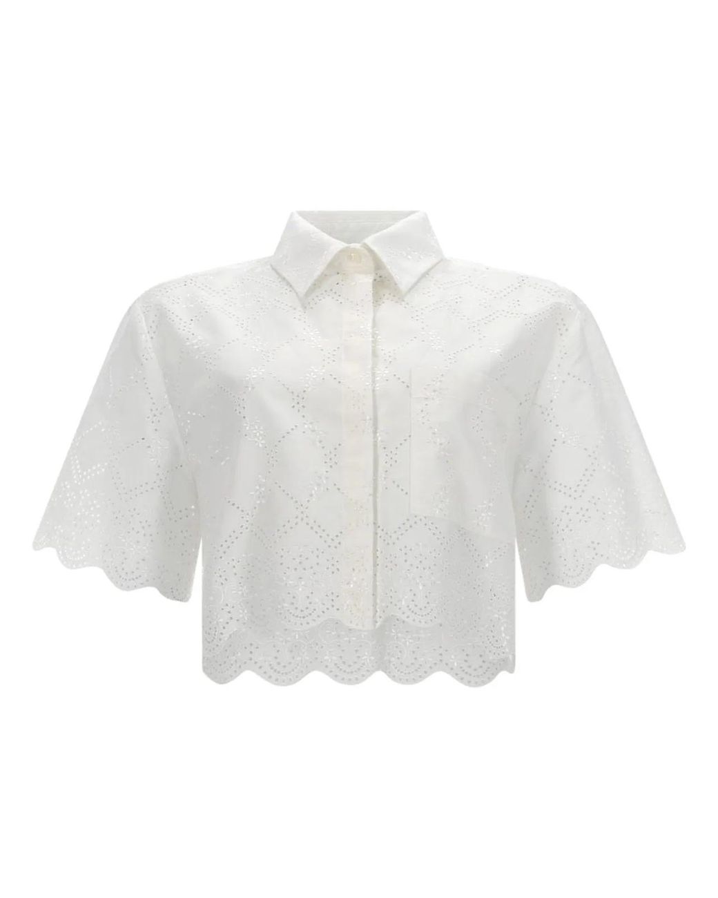MSGM White Regular Embroidered Shirt