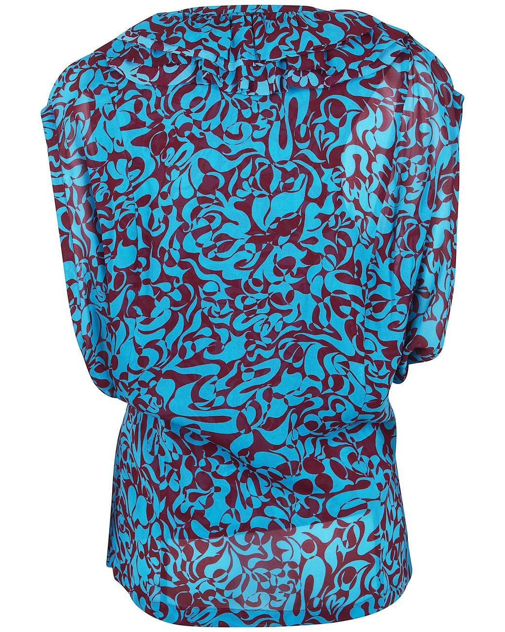 Dries Van Noten Blue Printed Cotton Blouse