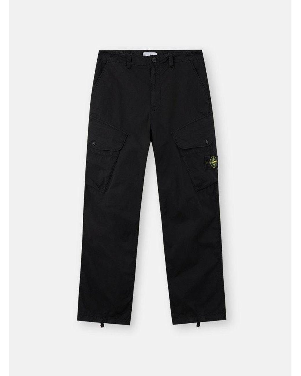Stone Island Black Pantalon Cargo Corte Holgado for men