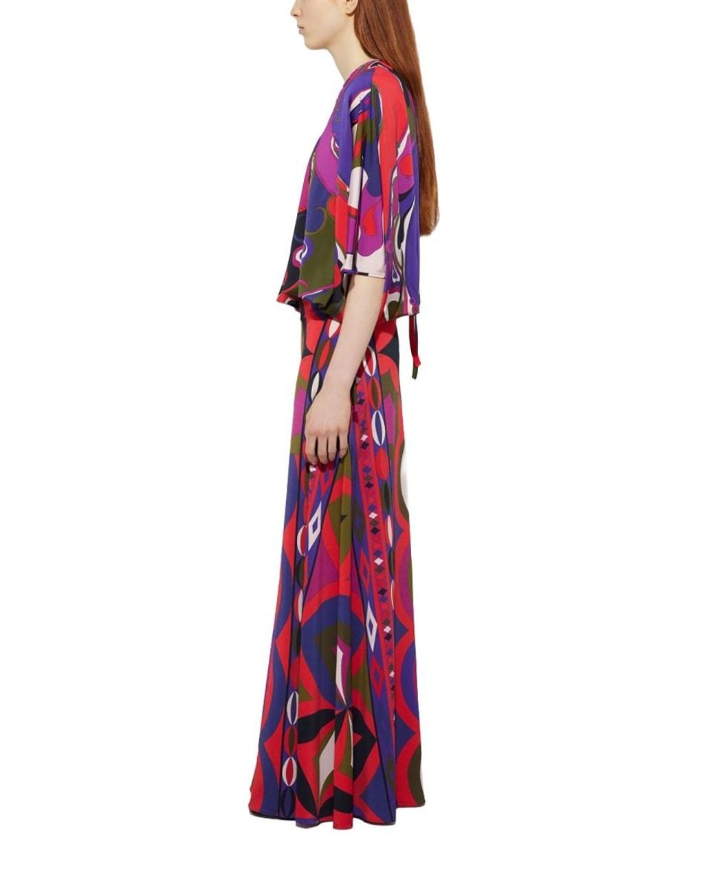 Emilio Pucci Pink Orchid Print Cape Blouse