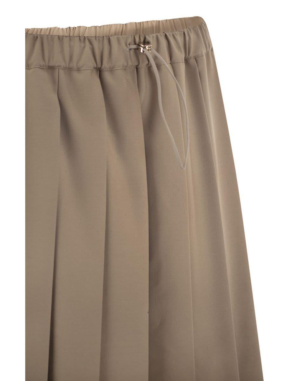 Fabiana Filippi Brown Long Pleated Skirt With Elasticated Waistband
