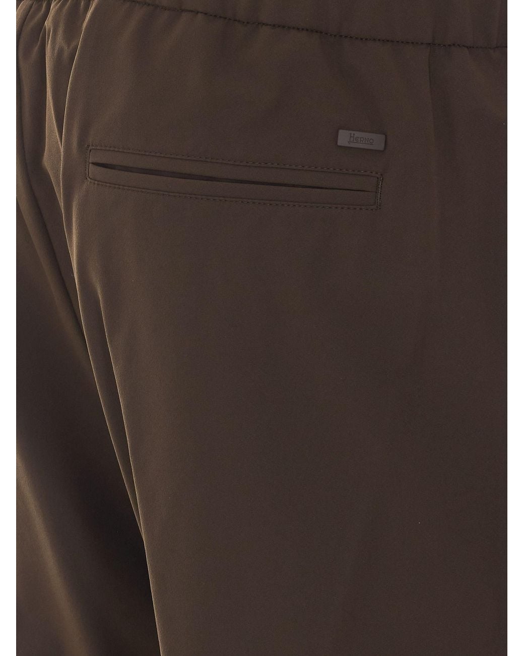 Herno Gray Drawstring-Waist Straight-Leg Trousers for men