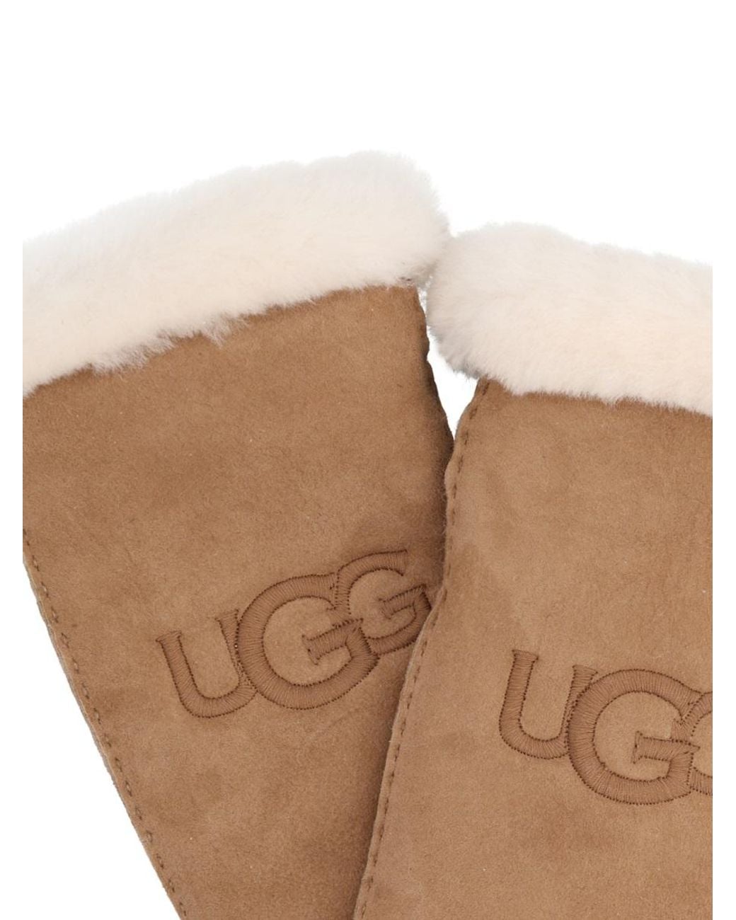 Ugg White Sheepskin Mini-Style Gloves