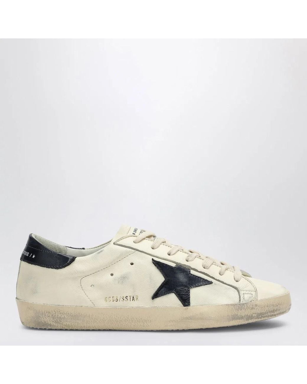 Golden Goose Deluxe Brand White Super-Star Distressed Leather Sneakers for men
