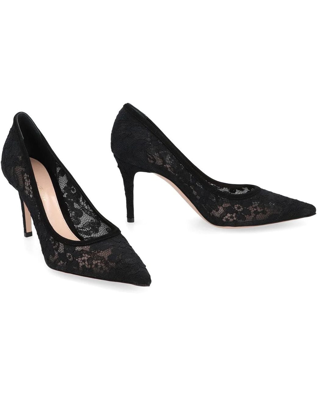 Gianvito Rossi Black Claudia's Lace Neckline