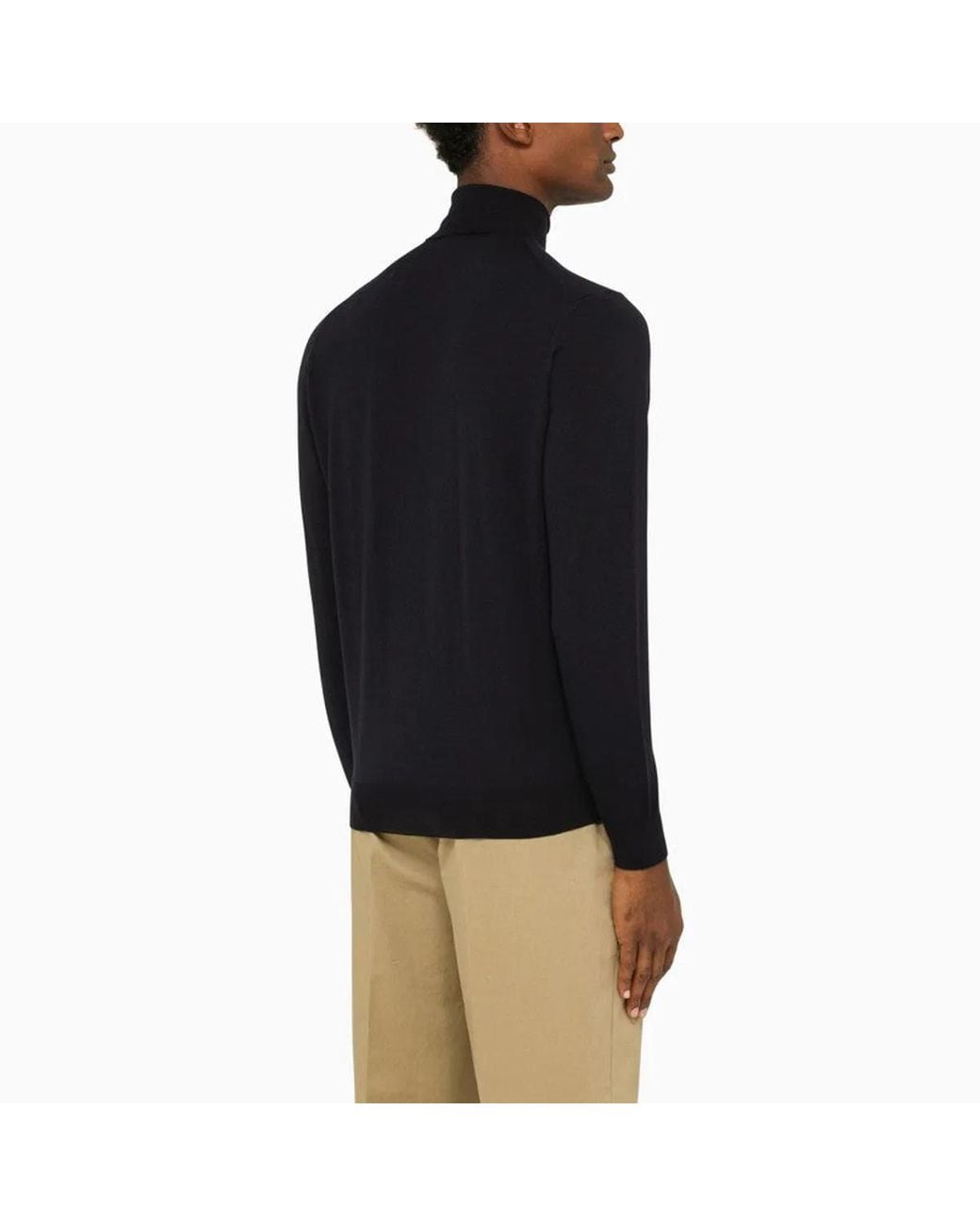Drumohr Black Wool Turtleneck Sweater for men