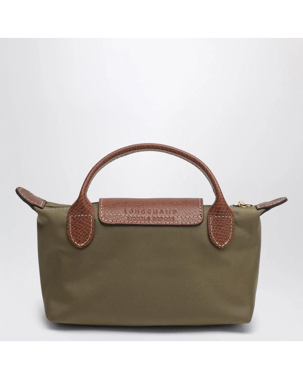 Longchamp Brown Le Pliage Original Pebble Clutch Bag