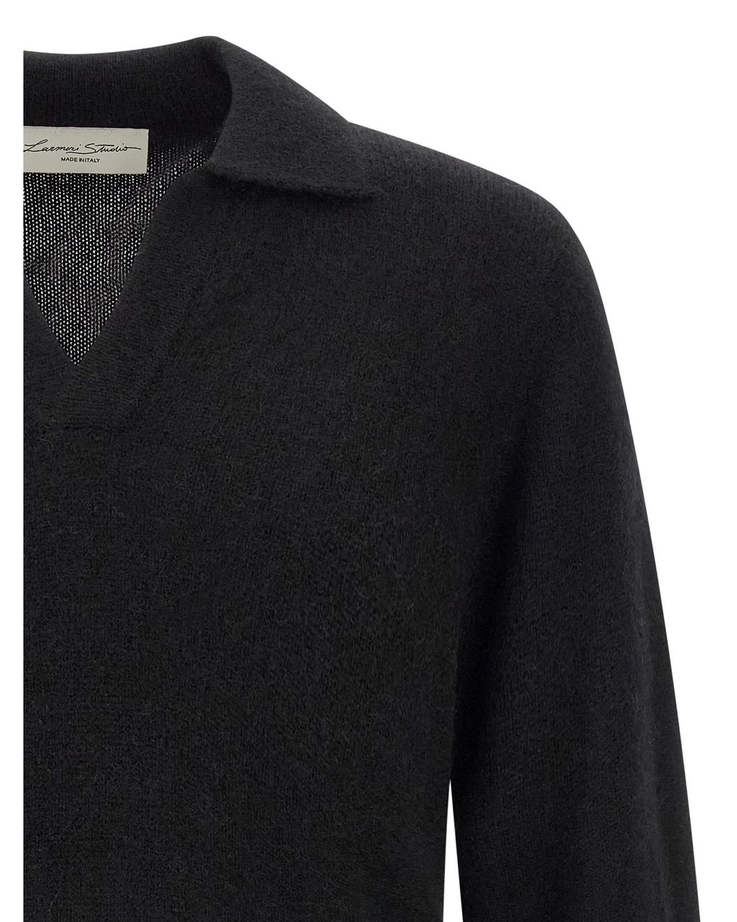 LARMERI STUDIO Black 'Cash' Polo Shirt for men