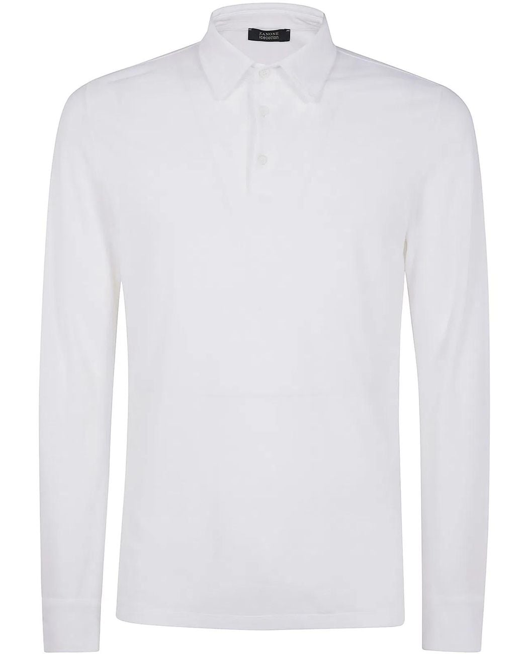 Zanone White Long Sleeves Polo Shirt for men