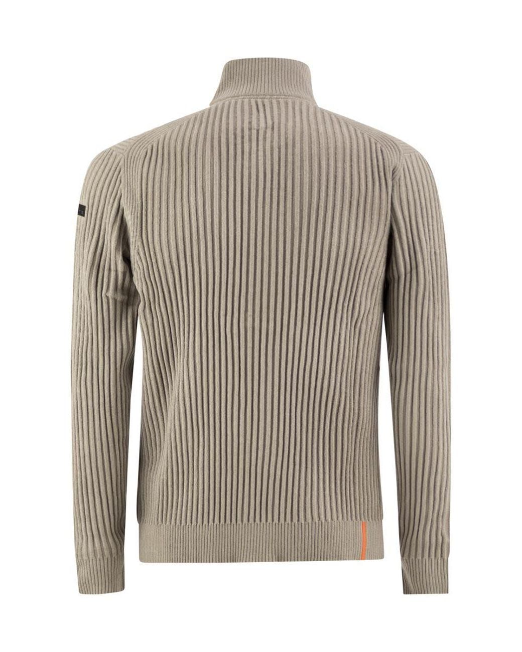 Rrd Gray Ribbed Zip-Up Cardigan for men