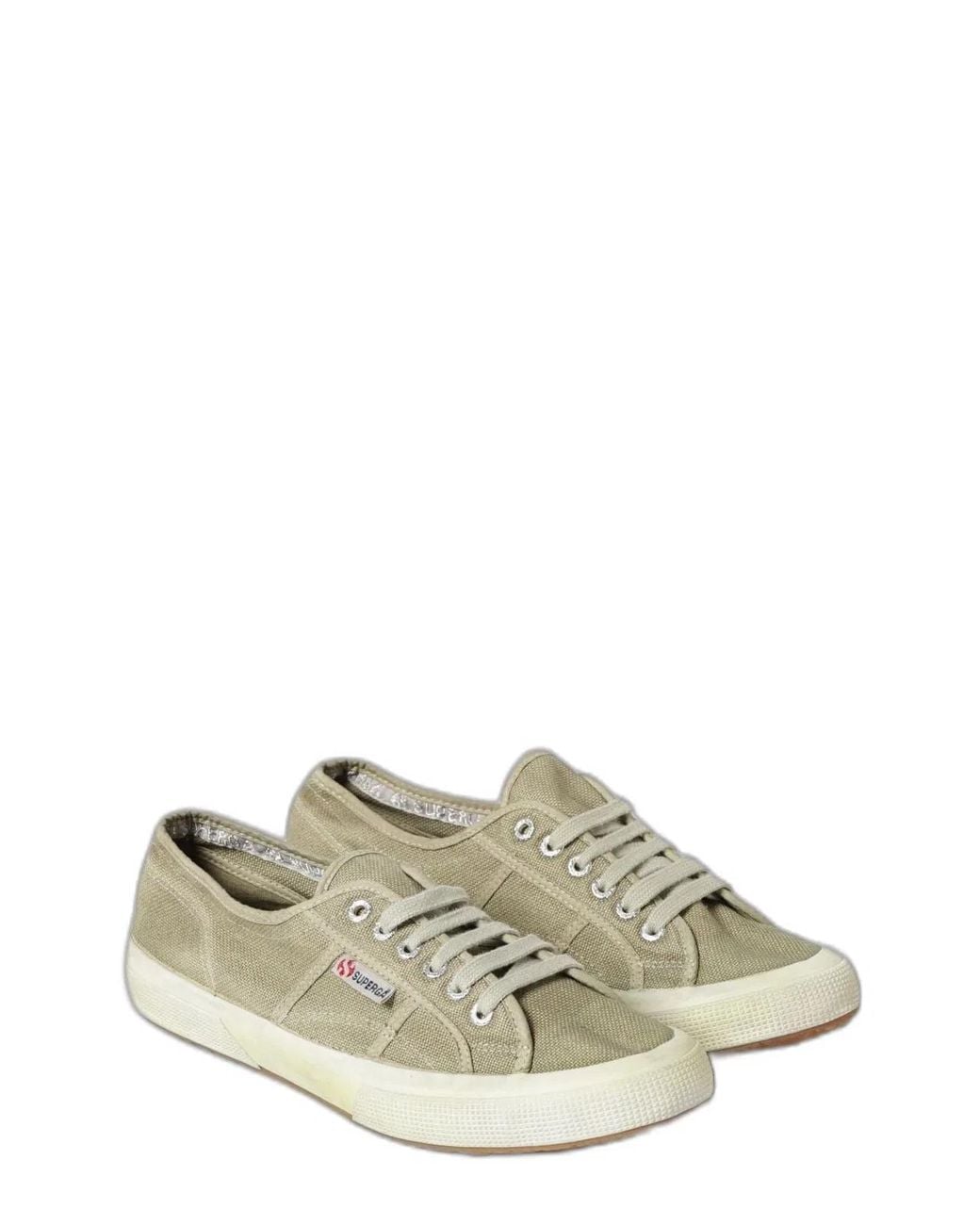 Superga White Cotton Flat Shoes