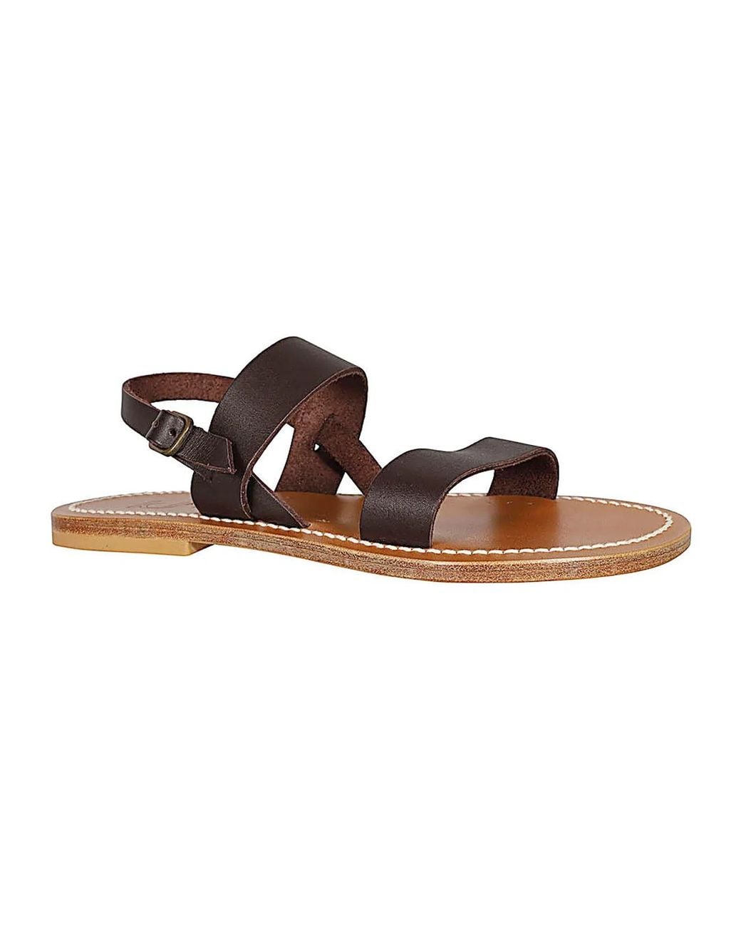 K. Jacques Brown Barigoule Leather Sandals
