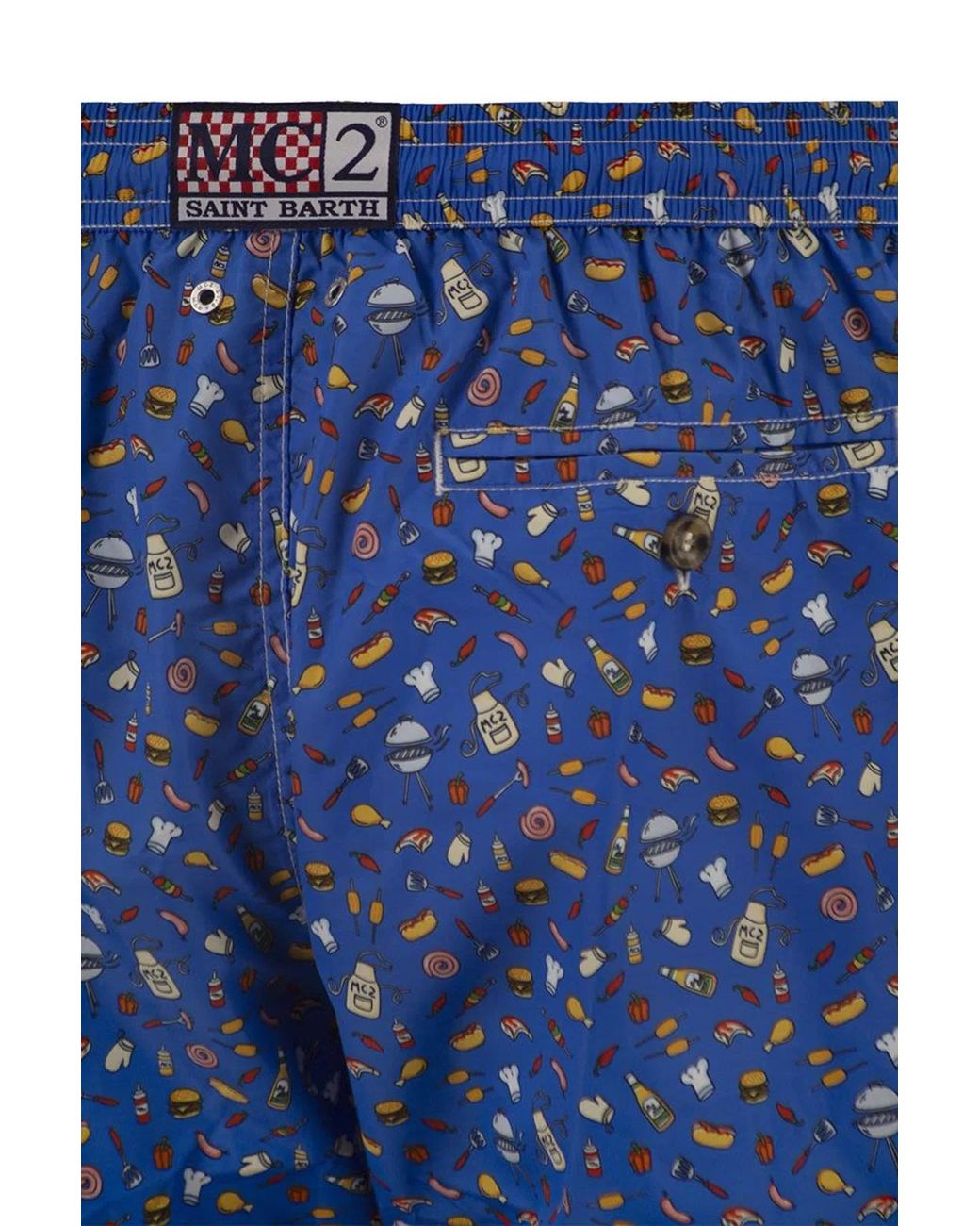 Mc2 Saint Barth Blue Lightweight Fabric Swim Boxer Shorts With Print for men