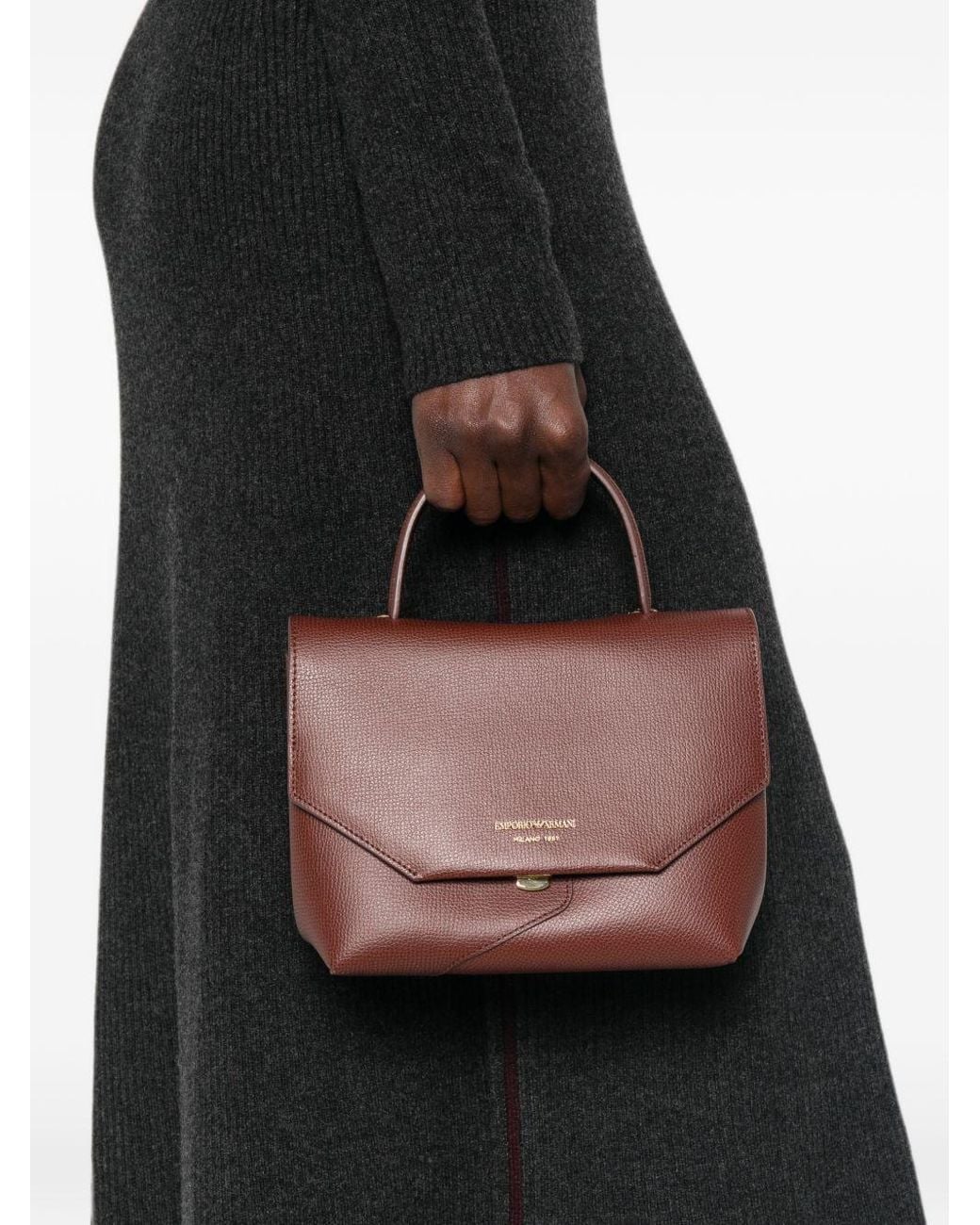 Emporio Armani Brown Small 1981 Top-Handle Bag