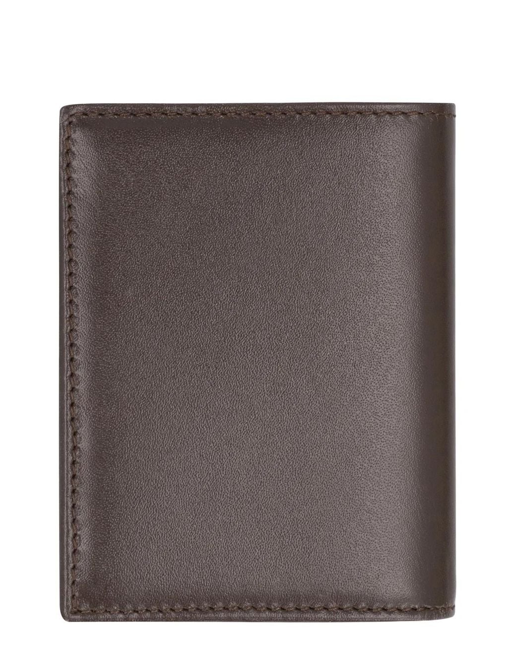 Comme des Garçons Brown Wallet Portefeuille Plié En Cuir Marron