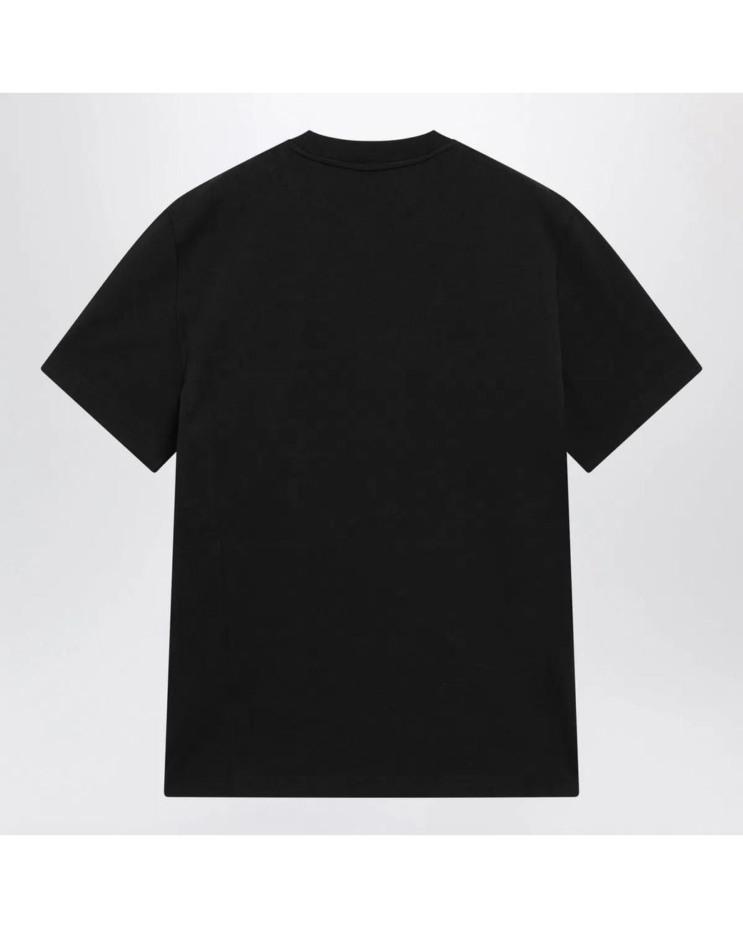 Moncler Black Cotton Jersey Logo T-Shirt for men