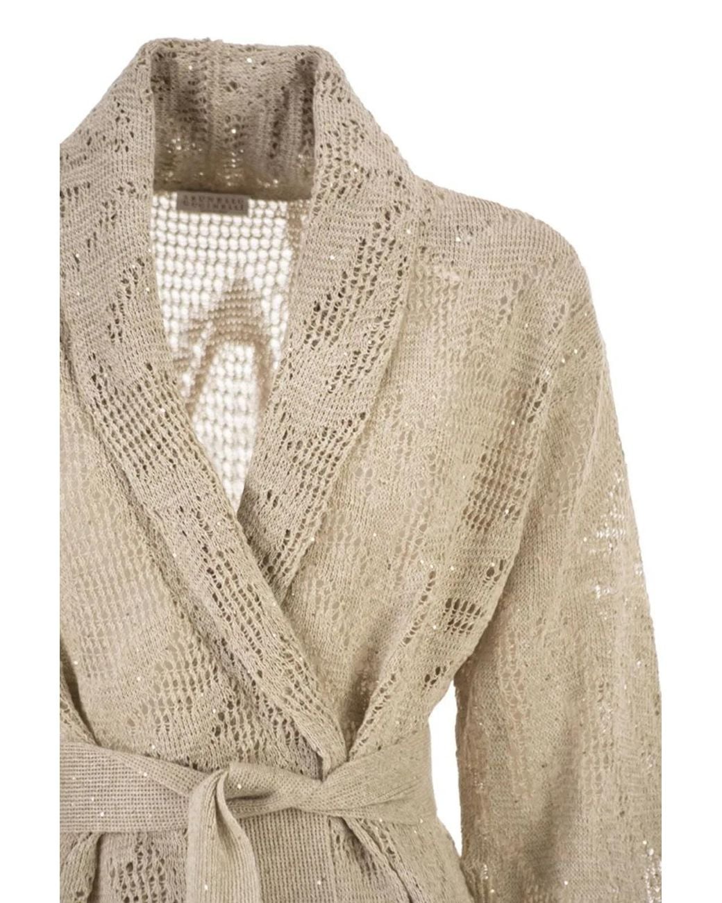 Brunello Cucinelli Natural Dazzling Water Lilies Cardigan
