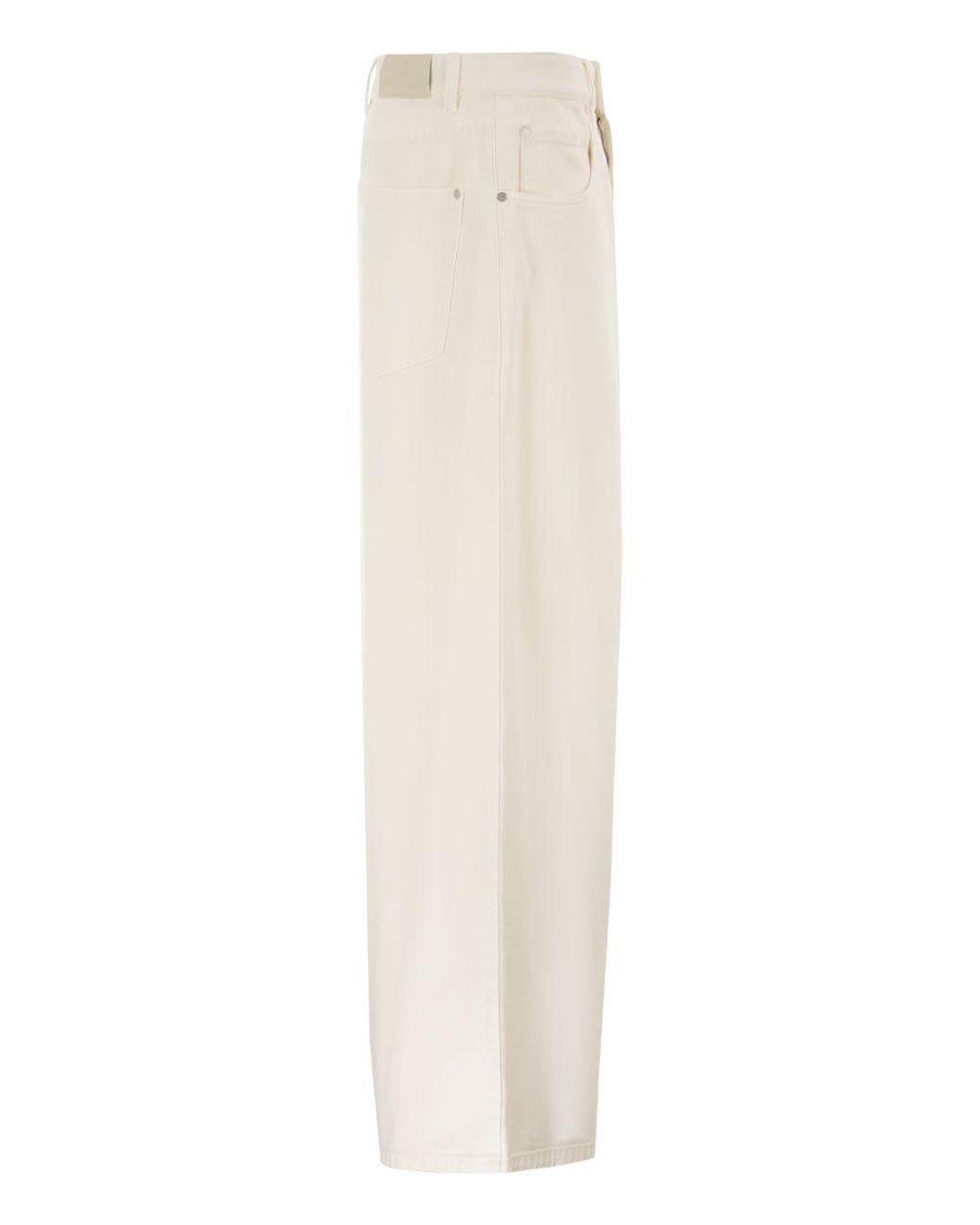 Brunello Cucinelli White High-Rise Palazzo Jeans