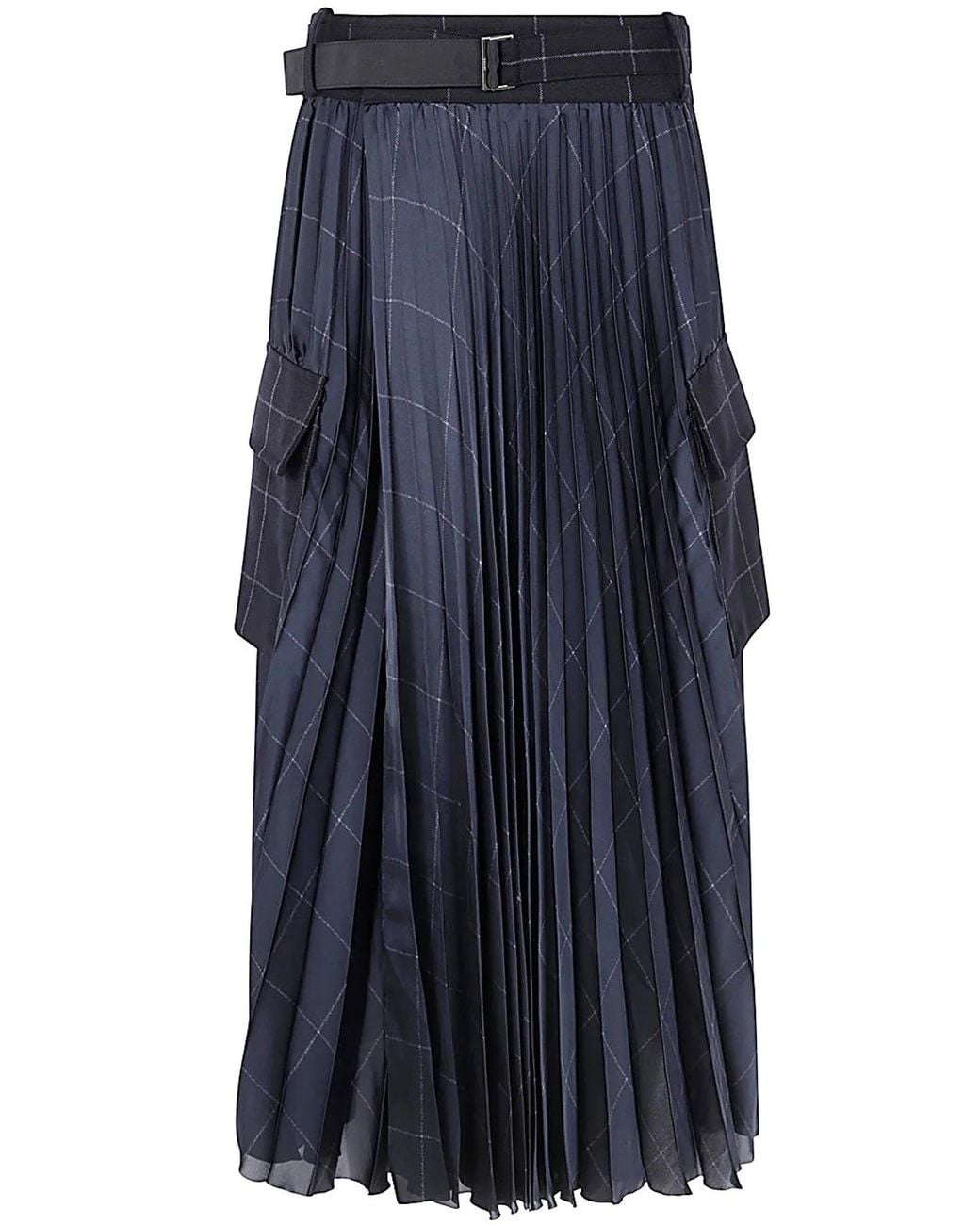 Sacai Blue Windowpane Skirt