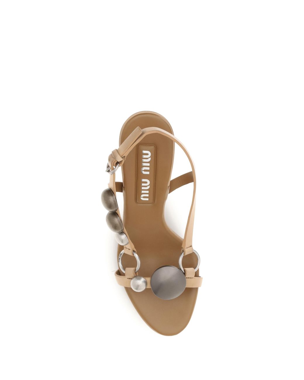 Miu Miu Metallic Leather Sandals