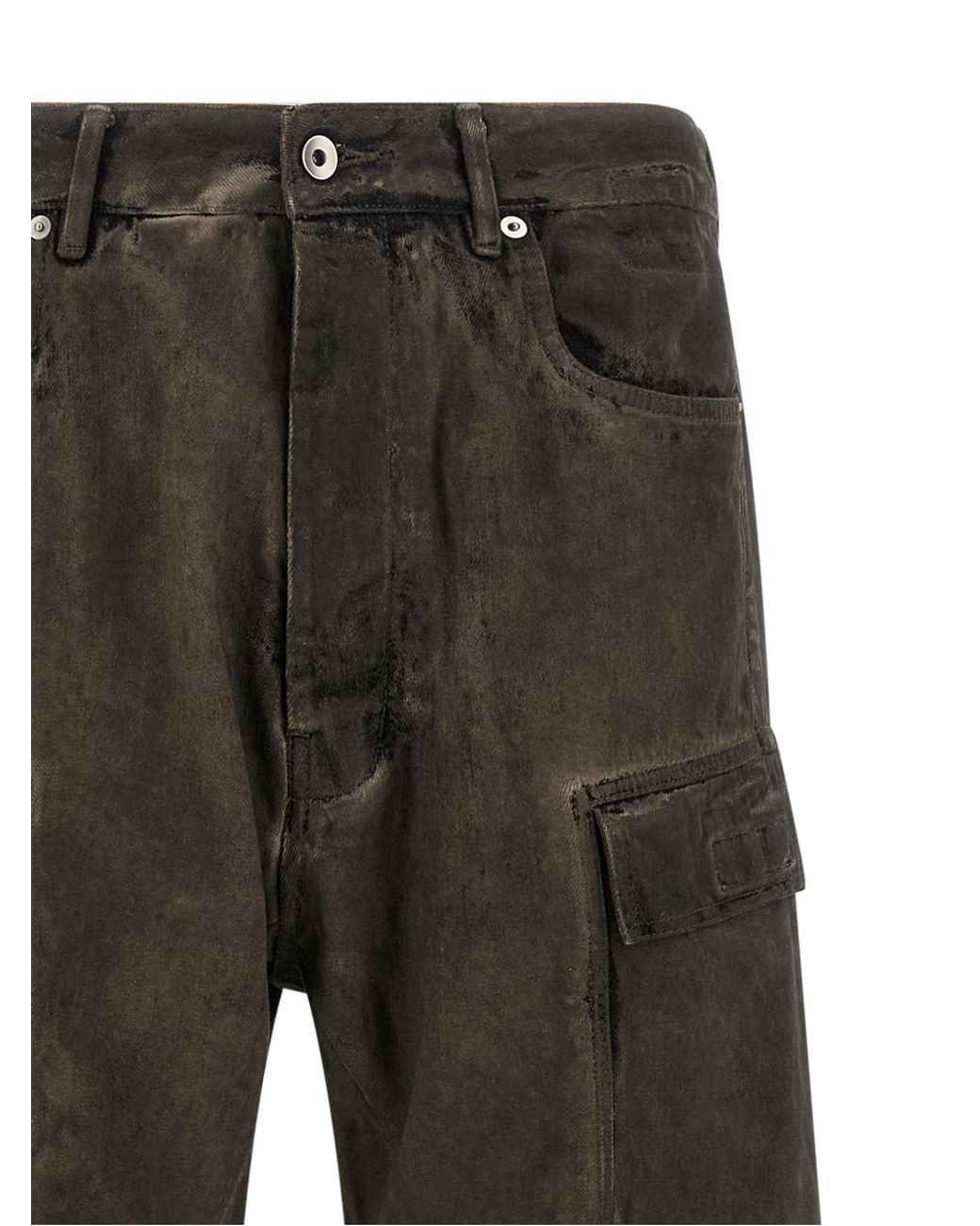 Rick Owens Gray Cotton Cargo Pants for men