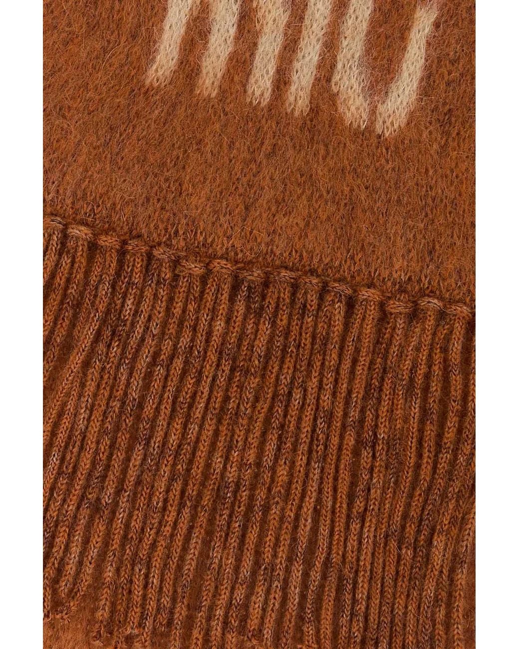 Miu Miu Brown Mohair Blend Scarf