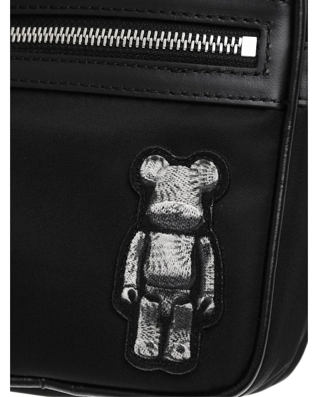 Neil Barrett Black Bearbrick Logo Nylon Twill Crossboby Bag for men