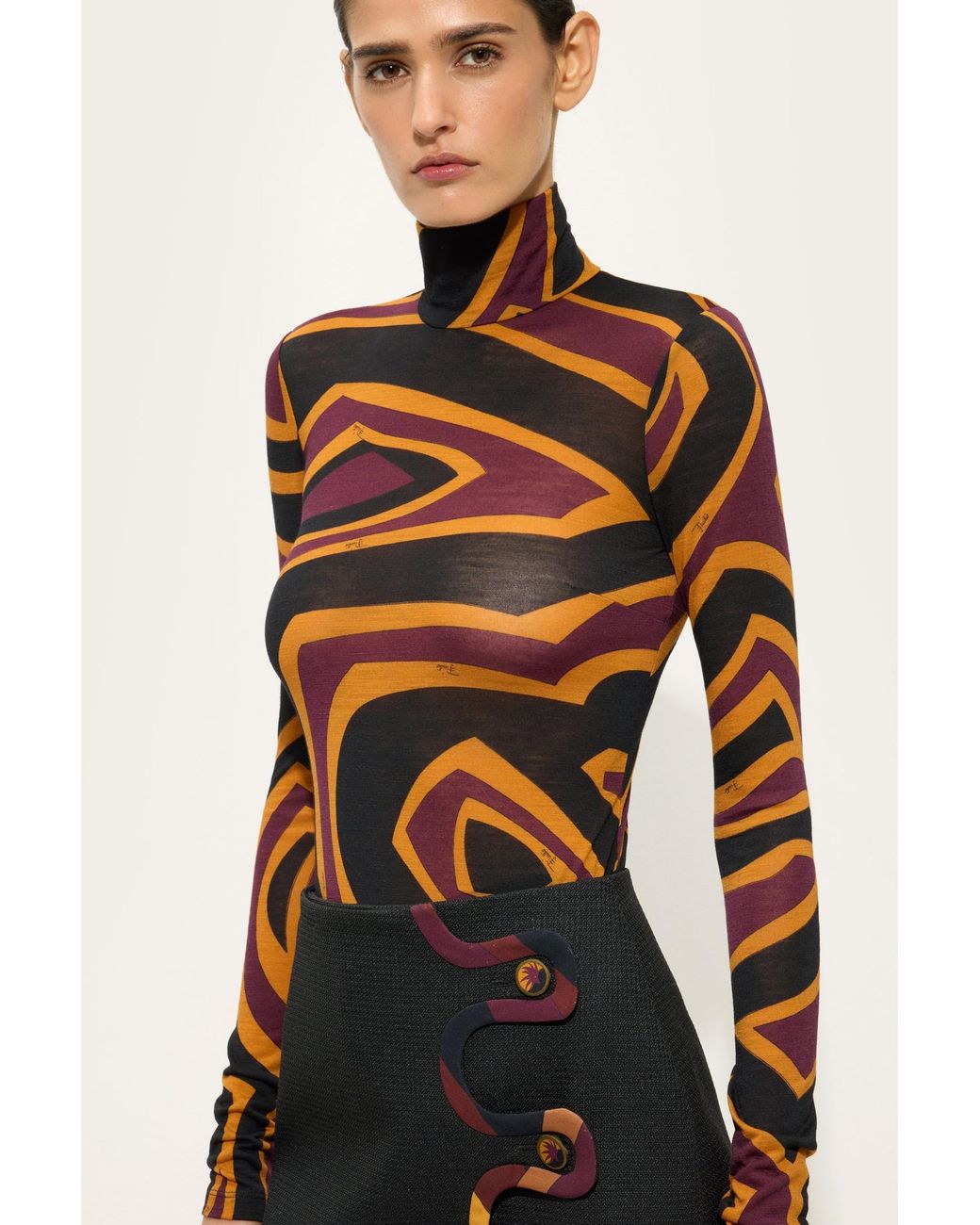 Emilio Pucci Black "Labirinto" Casual Top