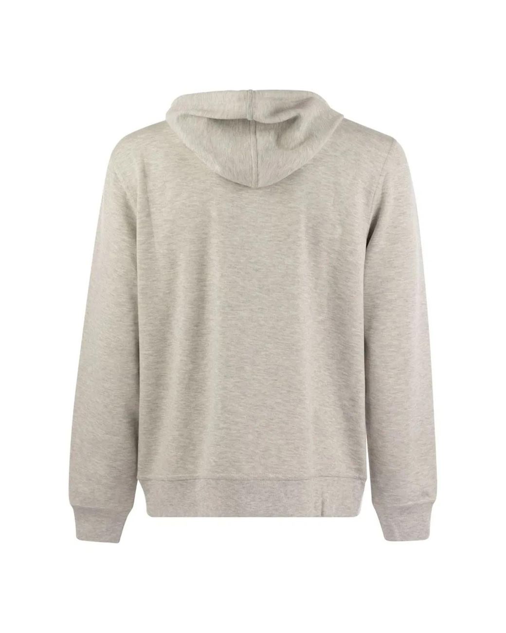 Brunello Cucinelli Gray Cotton, Cashmere And Silk Fleece Zipped Topwear for men