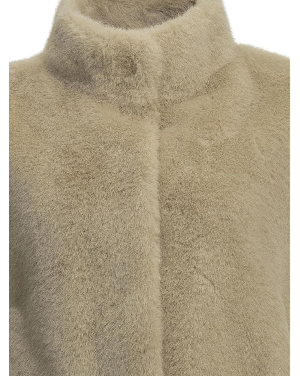 Herno Natural Sleeveless Faux Fur Jacket