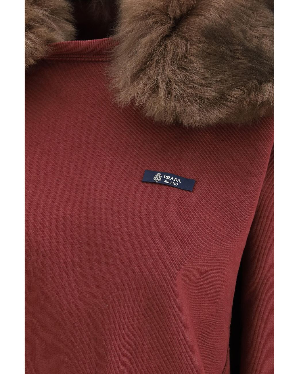 Prada Red Burgundy Cotton Sweatshirt